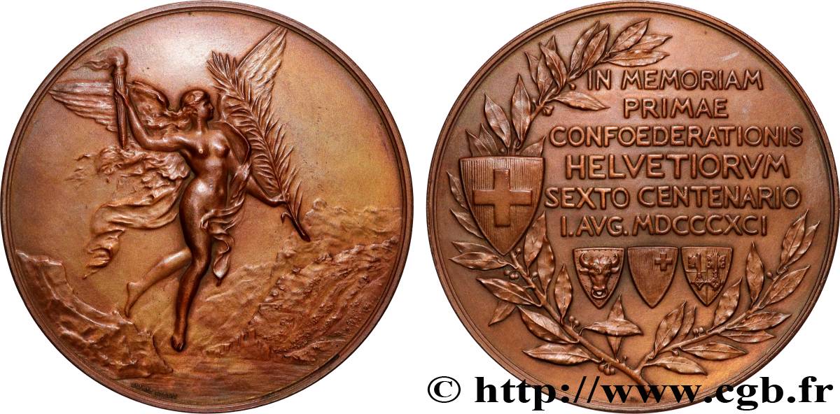 SWITZERLAND Médaille, Sixième centenaire de la Confédération helvétique AU
