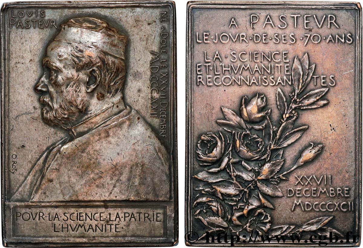 TROISIÈME RÉPUBLIQUE Plaquette, Louis Pasteur TB+/TTB
