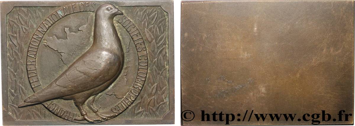 TROISIÈME RÉPUBLIQUE Plaque, Société colombophiles TTB