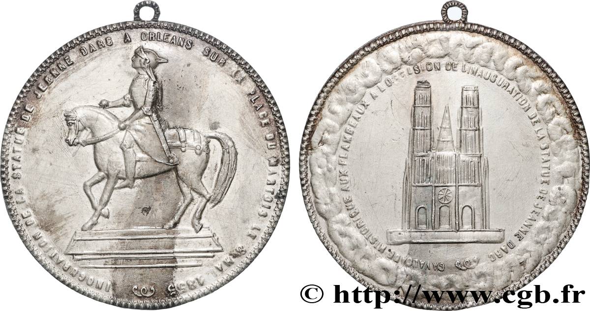 SECOND EMPIRE Médaille, Inauguration de la statue de Jeanne d’Arc XF