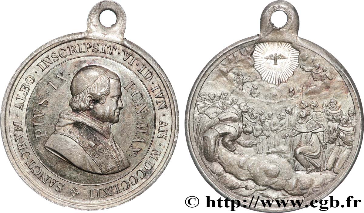 ITALIE - ÉTATS DU PAPE - PIE IX (Jean-Marie Mastai Ferretti) Médaille, Canonisation d’un martyr japonais TTB+