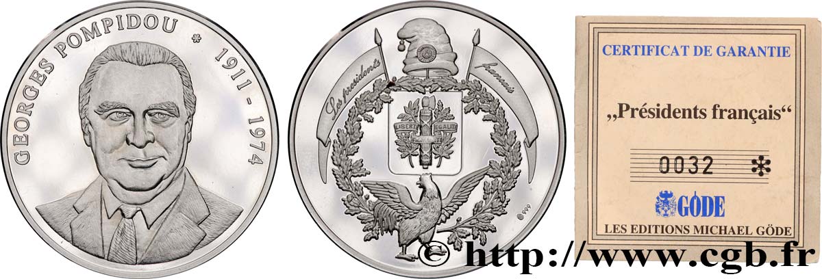 CINQUIÈME RÉPUBLIQUE Médaille, Georges Pompidou, président de la République SUP