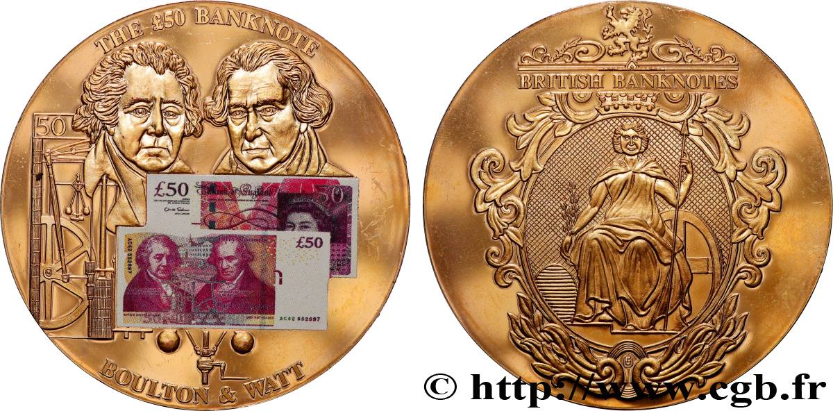 GRANDE-BRETAGNE - ÉLISABETH II Médaille, Le billet britannique TTB
