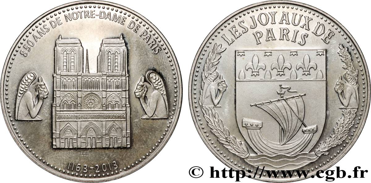 QUINTA REPUBBLICA FRANCESE Médaille, 850 ans de Notre-Dame de Paris q.SPL