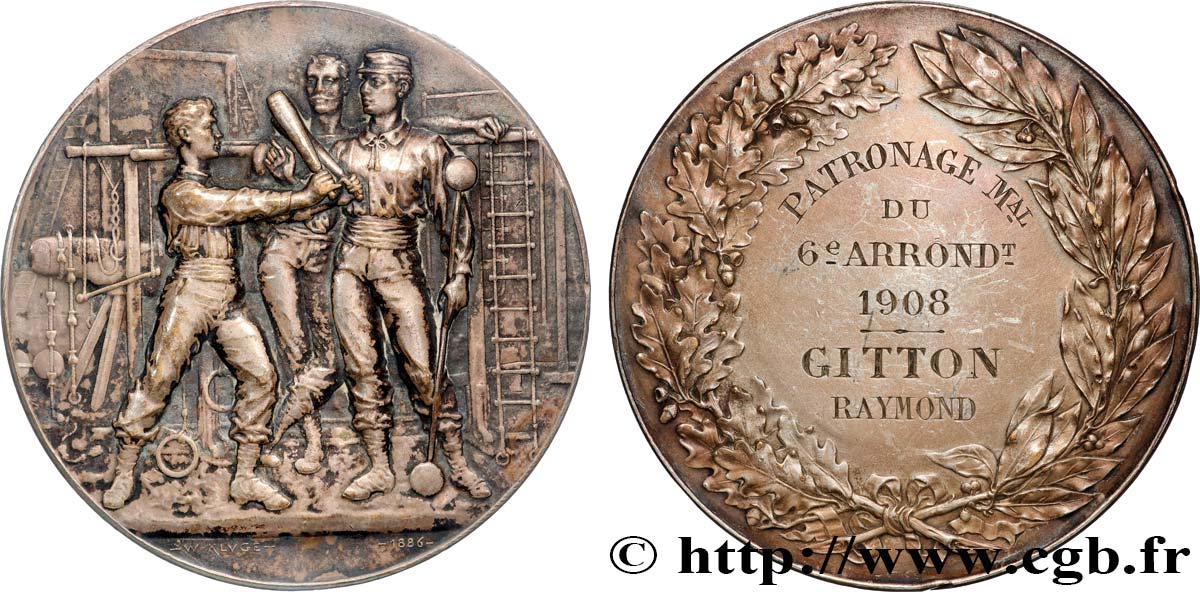 III REPUBLIC Médaille, Patronage, Gymnastique XF