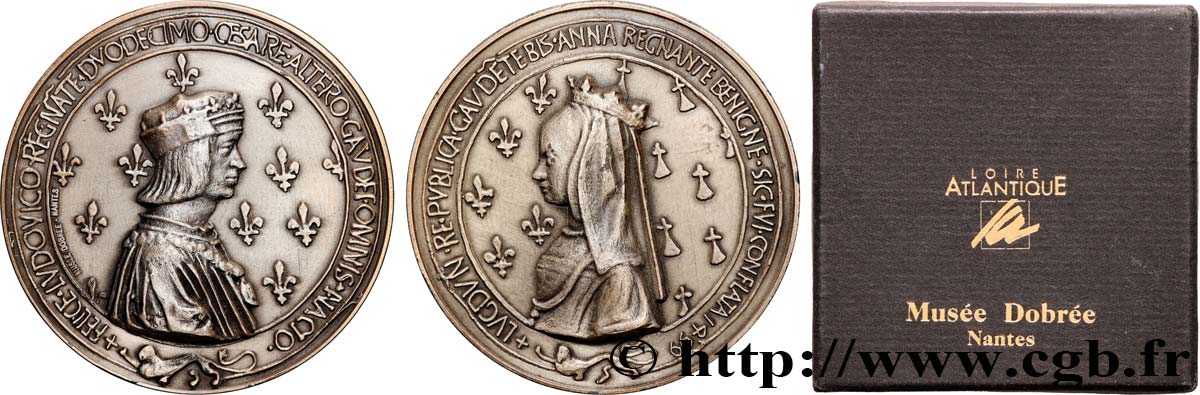 LOUIS XII  Médaille, Mariage de Louis XII et Anne de Bretagne, refrappe moderne MBC+