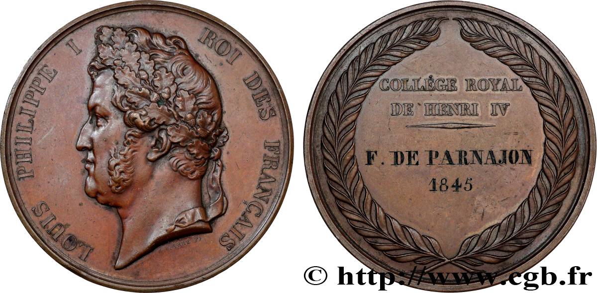 LOUIS-PHILIPPE Ier Médaille, Collège royal de Henri IV SUP