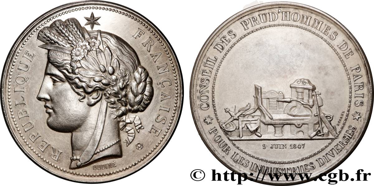III REPUBLIC Médaille, Conseil des prud hommes AU