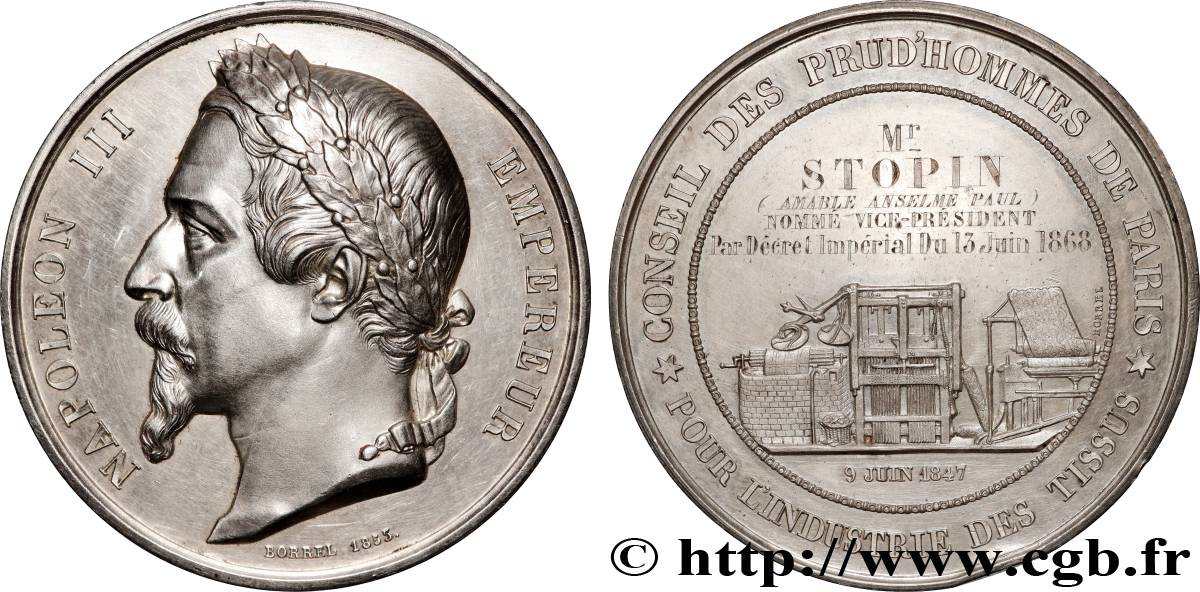 SECOND EMPIRE Médaille, Conseil des Prud’Hommes SUP/TTB+