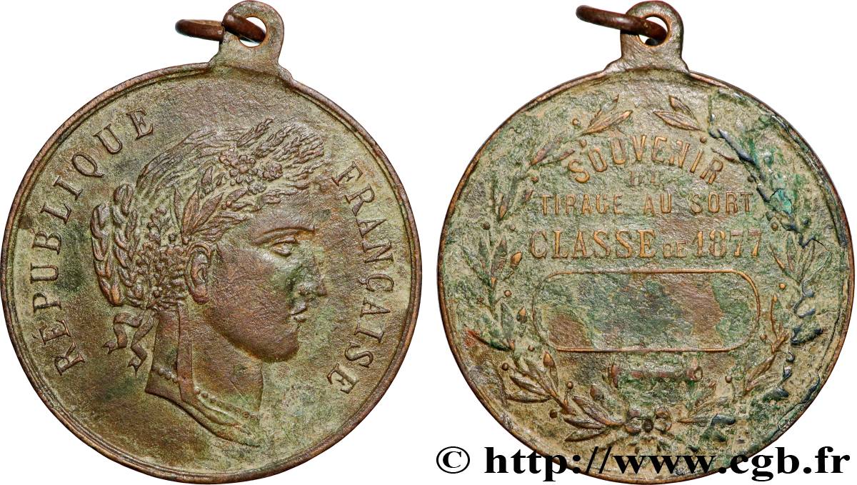 TROISIÈME RÉPUBLIQUE Médaille, Souvenir du tirage au sort TB