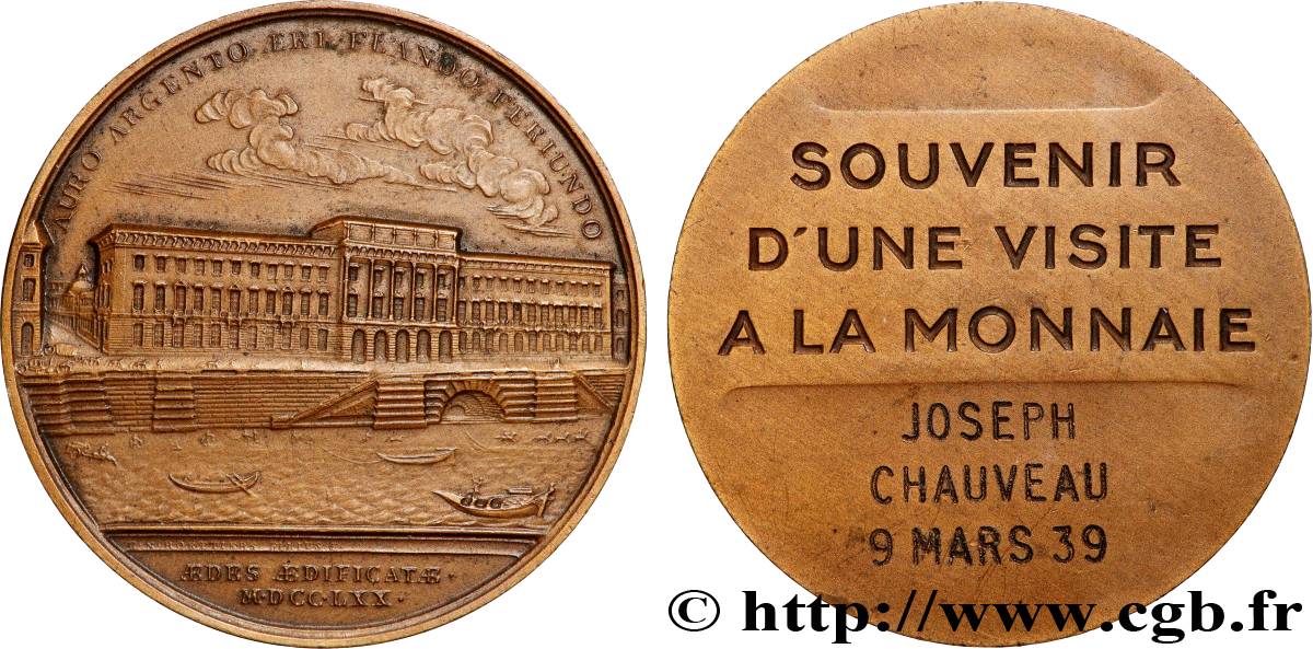 DRITTE FRANZOSISCHE REPUBLIK Médaille, Souvenir d’une visite à la Monnaie fVZ