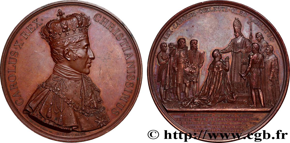 CHARLES X Médaille, Sacre de Charles X AU/AU