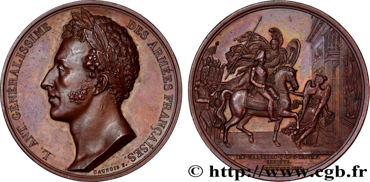 LOUIS XVIII Médaille, Rentrée triomphale du duc d’Angoulême à la barrière de l’Etoile SUP