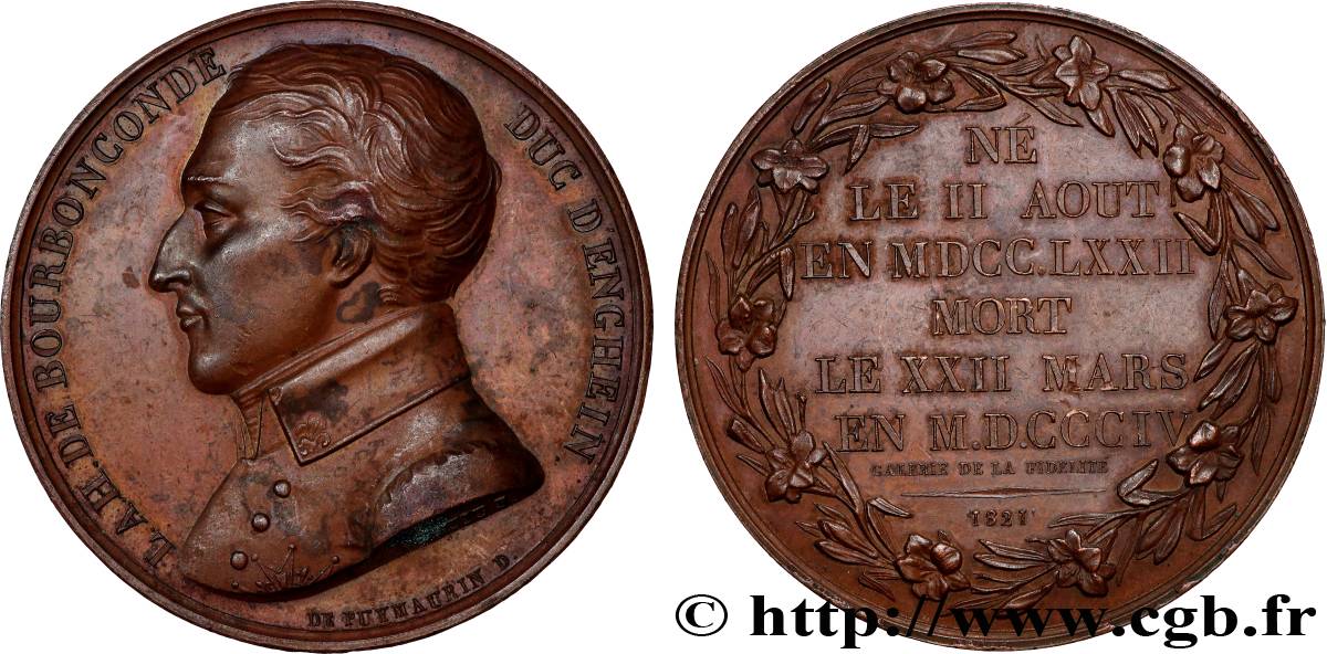 LUIS XVIII Médaille, Louis-Antoine-Henri de Bourbon-Condé, duc d’Enghien, Galerie de la fidélité MBC+