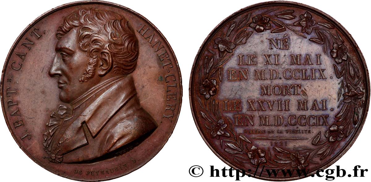 LOUIS XVIII Médaille, Jean-Baptiste Hanet-Clery TTB+