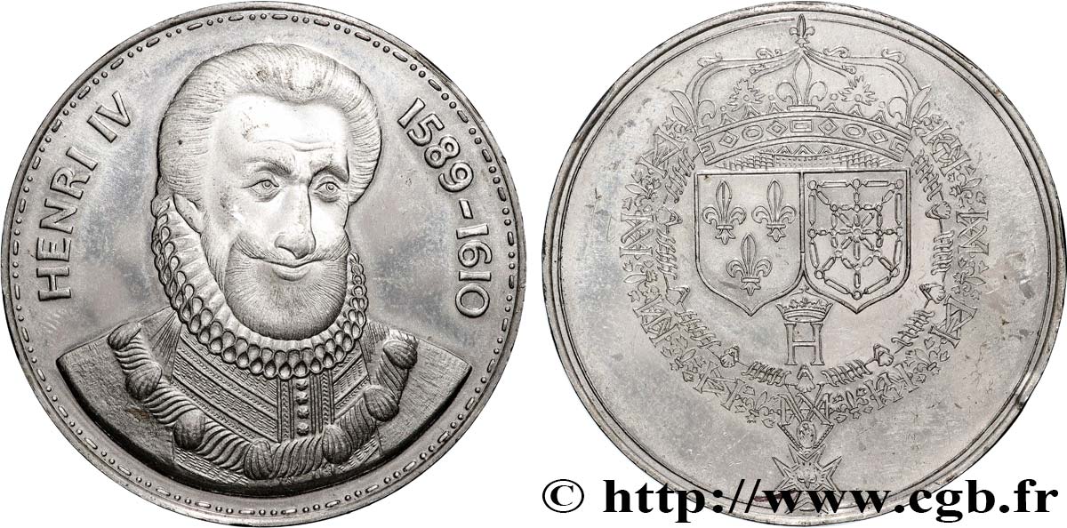 COLLECTION ROIS & REINES DE FRANCE Médaille, Henri IV q.SPL