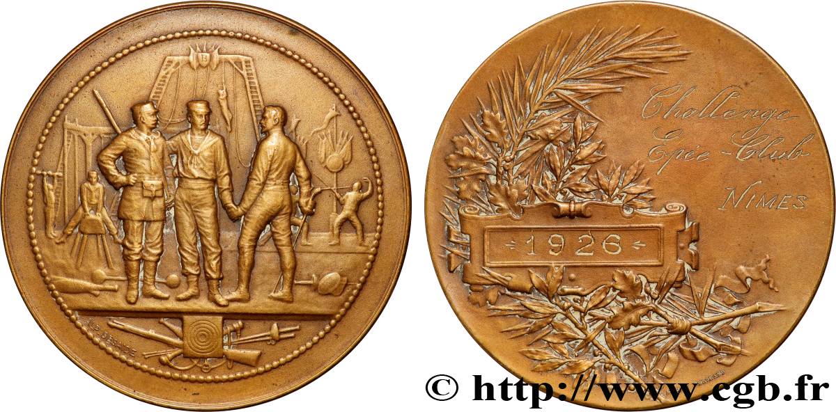 Médaille Yacht-Club De France – 1867-1967 – Bronze – Centenaire