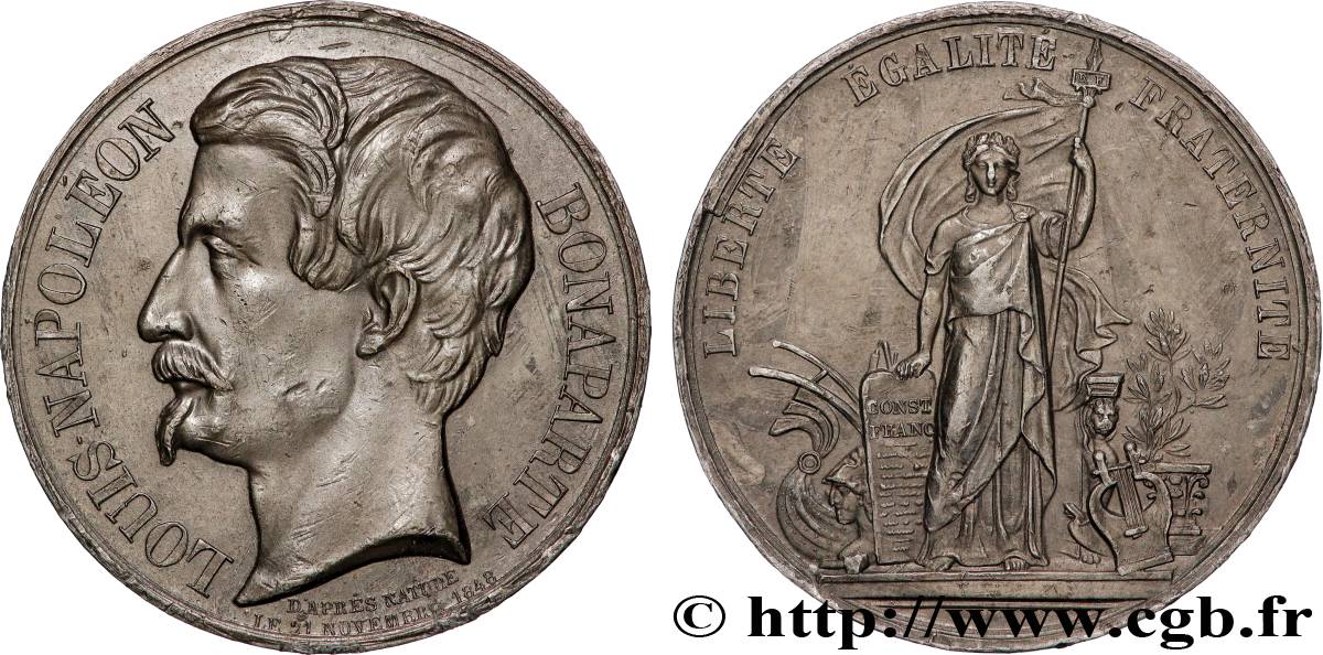 DEUXIÈME RÉPUBLIQUE Médaille, Louis-Napoléon Bonaparte TTB