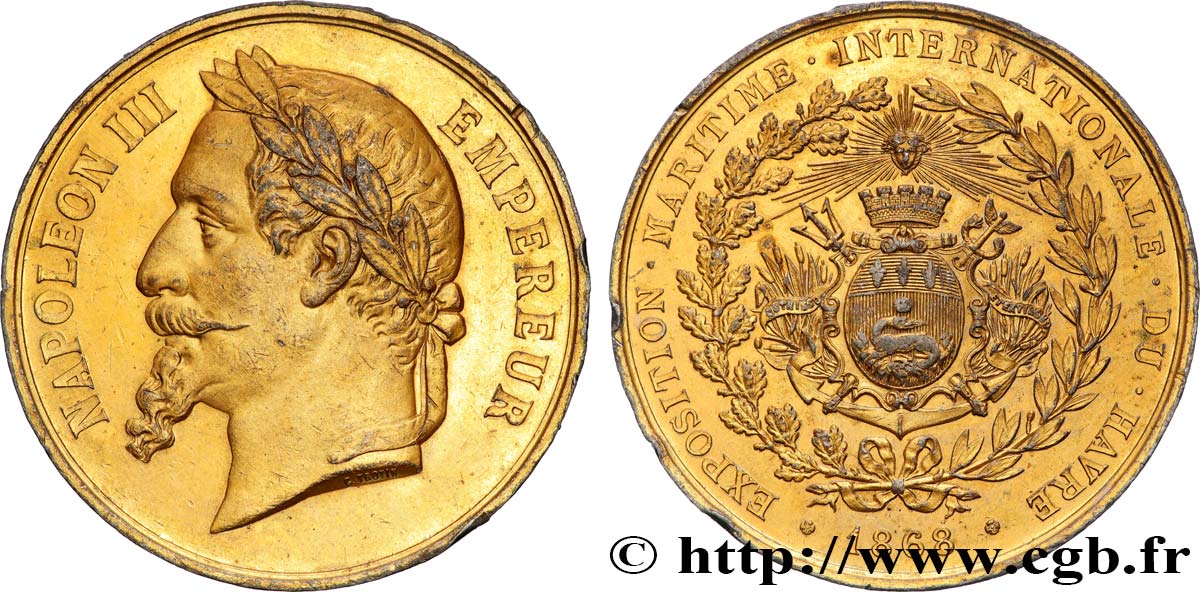 SECOND EMPIRE Médaille, Exposition maritime internationale du Havre TTB