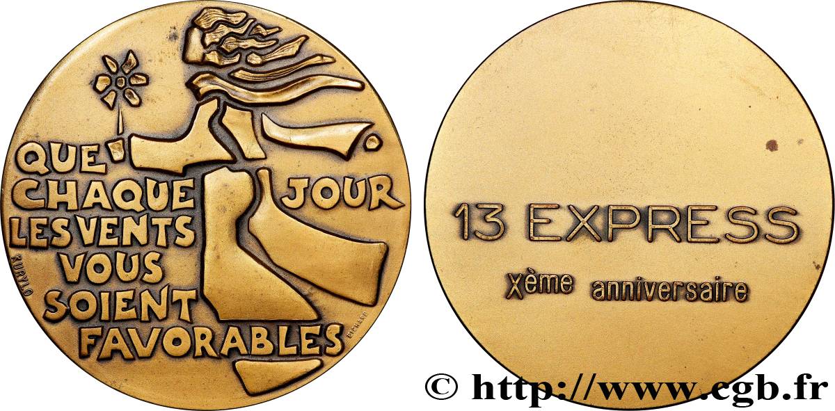 QUINTA REPUBLICA FRANCESA Médaille, Xeme Anniversaire du 13 express MBC+