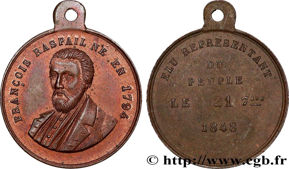 DEUXIÈME RÉPUBLIQUE Médaille, François Raspail MBC+