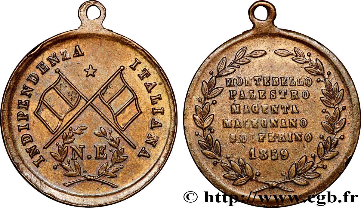 SECOND EMPIRE Médaillette, Guerre de l’indépendance italienne AU