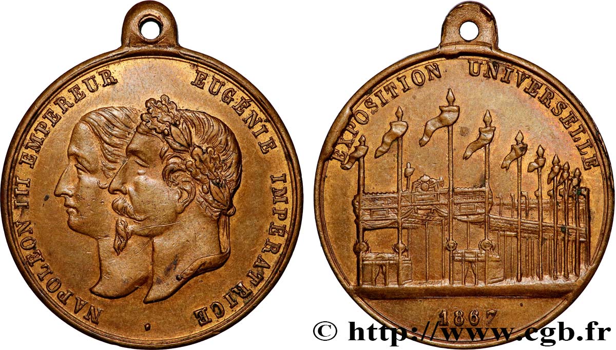 SECOND EMPIRE Médaille, Souvenir de l’exposition universelle  TTB+