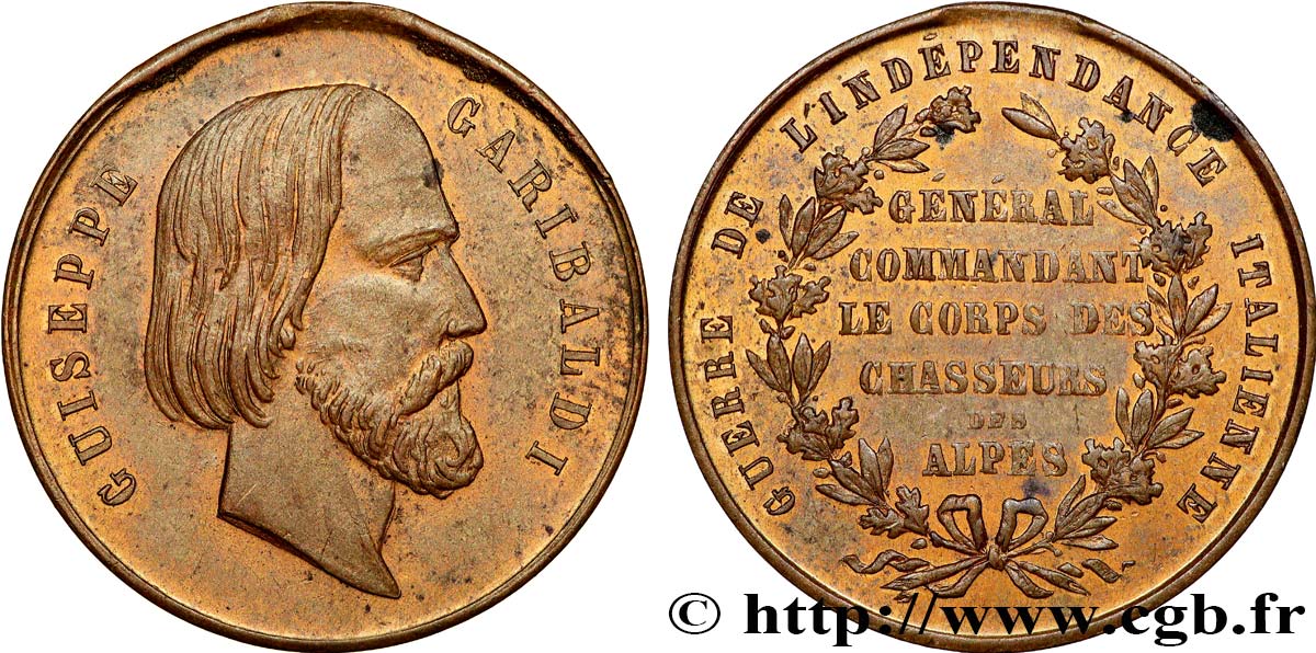 ITALIE - VICTOR EMMANUEL III Médaille, Giuseppe Garibaldi TTB/TTB+