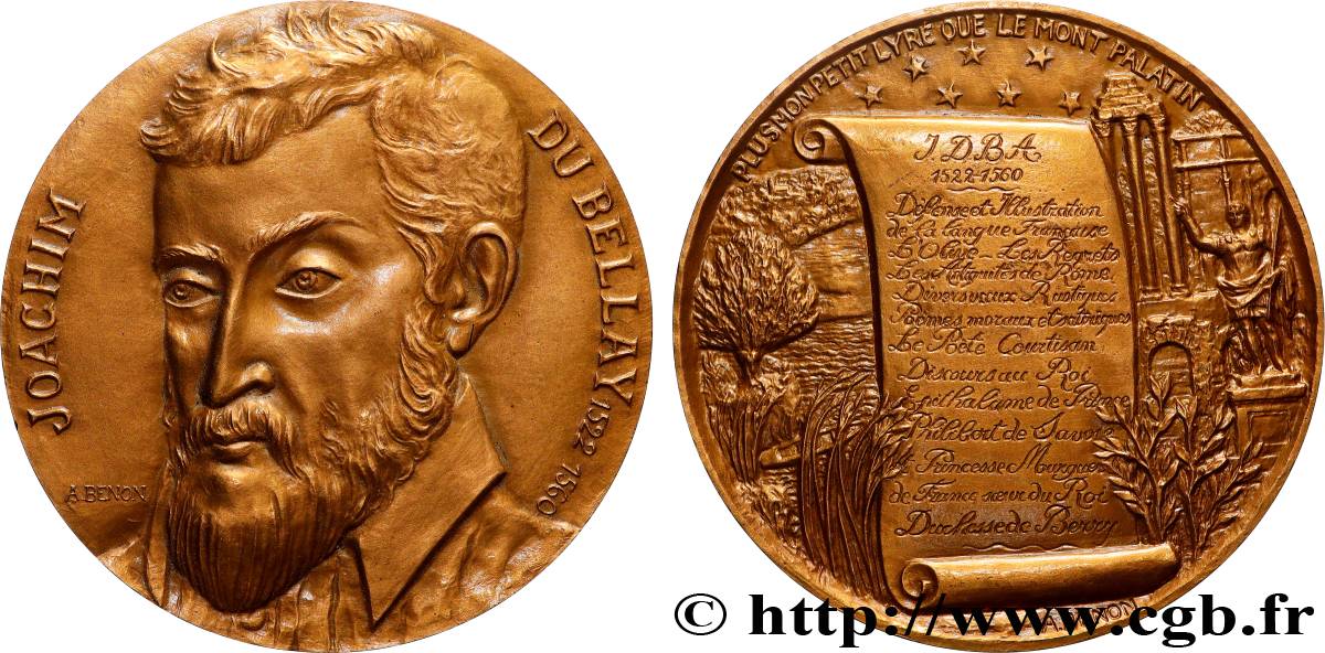 LITERATURE : WRITERS - POETS Médaille, Joachim Du Bellay VZ