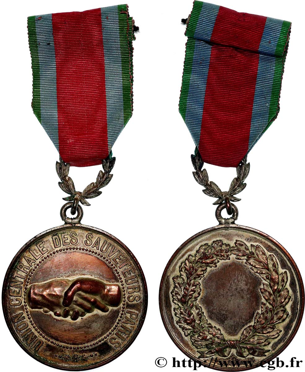 TROISIÈME RÉPUBLIQUE Médaille, Union centrale des sauveteurs TTB