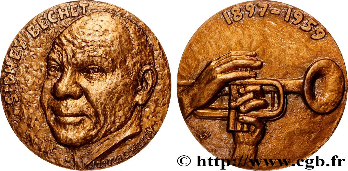 ARTISTES : GRAVEURS, PEINTRES, SCULPTEURS Médaille, Sidney Bechet  fVZ