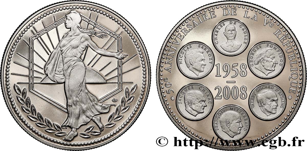 CINQUIÈME RÉPUBLIQUE Médaille, 50e anniversaire de la Ve République SPL