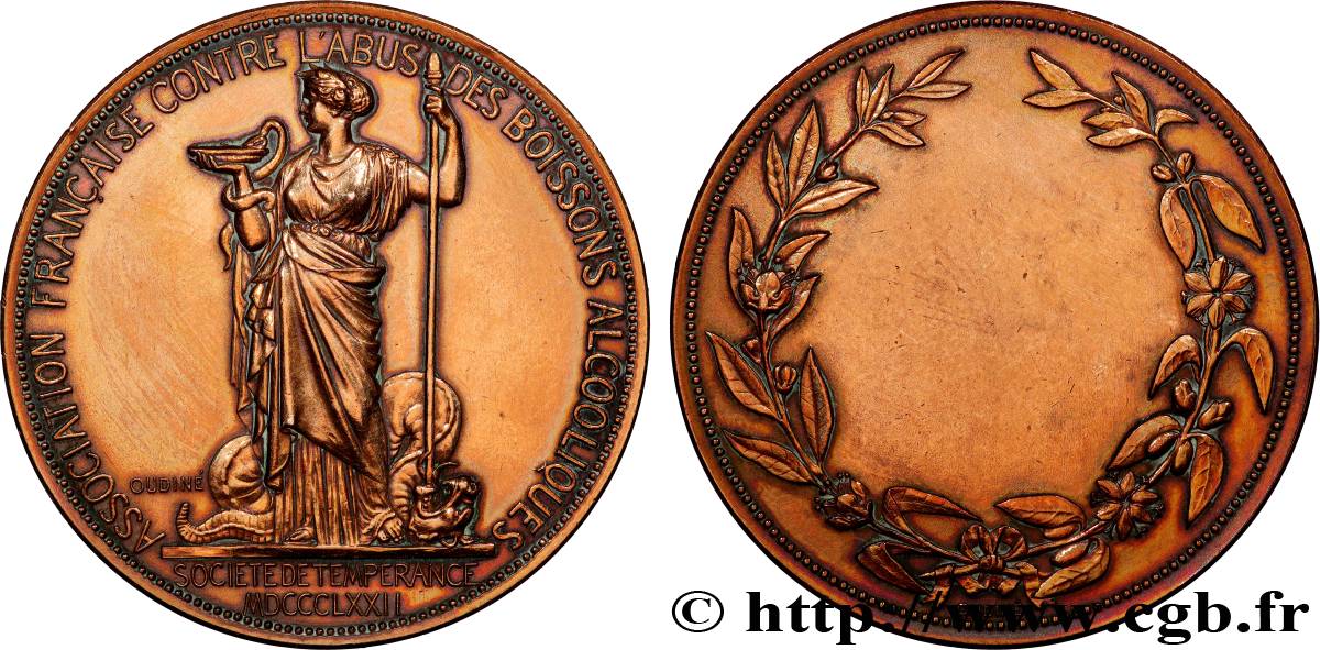 ASSOCIATIONS PROFESSIONNELLES - SYNDICATS Médaille, Société de tempérance TTB