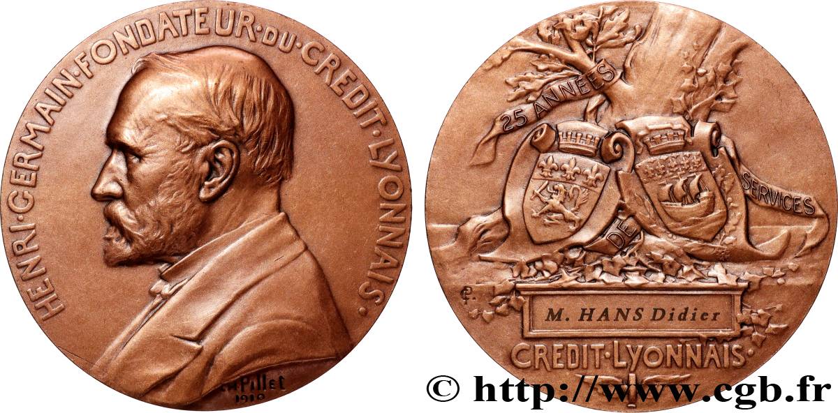 III REPUBLIC Médaille, Crédit Lyonnais AU