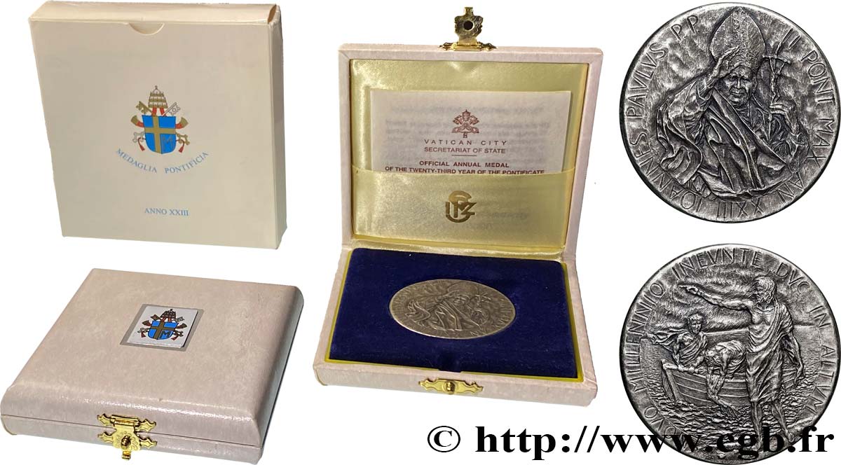 VATICANO E STATO PONTIFICIO Médaille annuelle, 33e année du pontificat de Jean-Paul II SPL