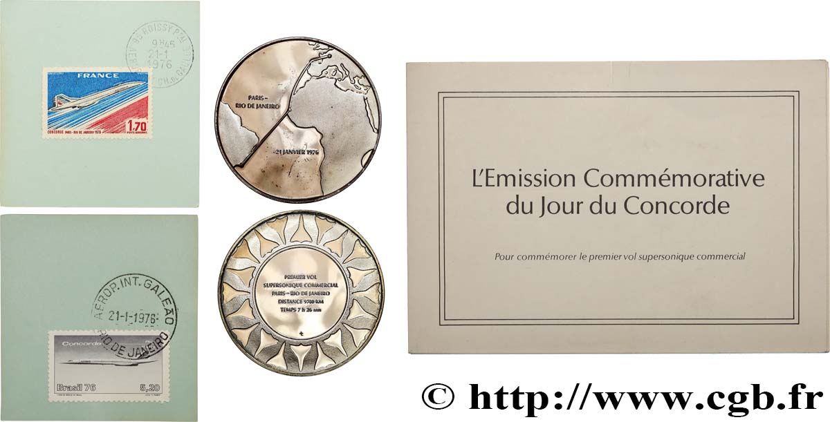 CINQUIÈME RÉPUBLIQUE Carte médaille, Jour du Concorde SPL