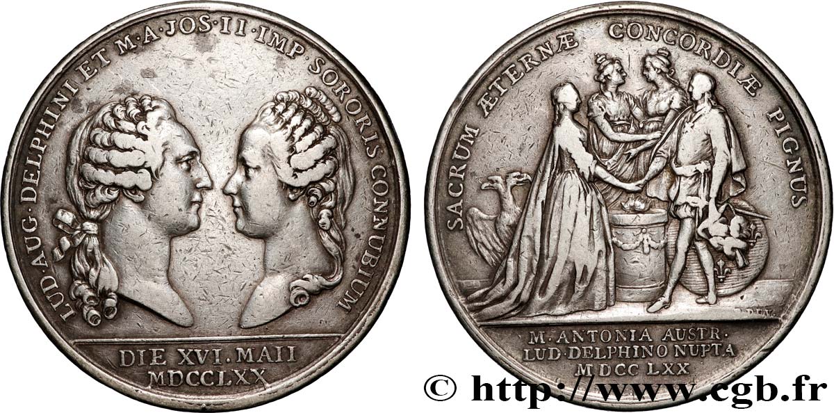 LOUIS XV DIT LE BIEN AIMÉ Médaille, Mariage du dauphin TTB