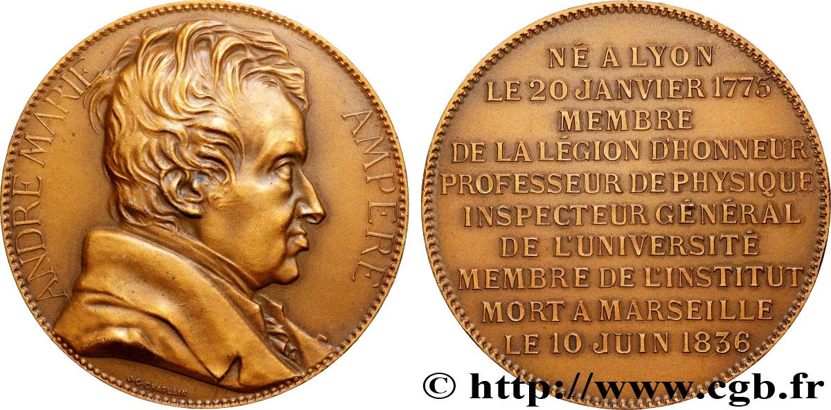SCIENCES & SCIENTIFIQUES Médaille, André-Marie Ampère TTB+/SUP