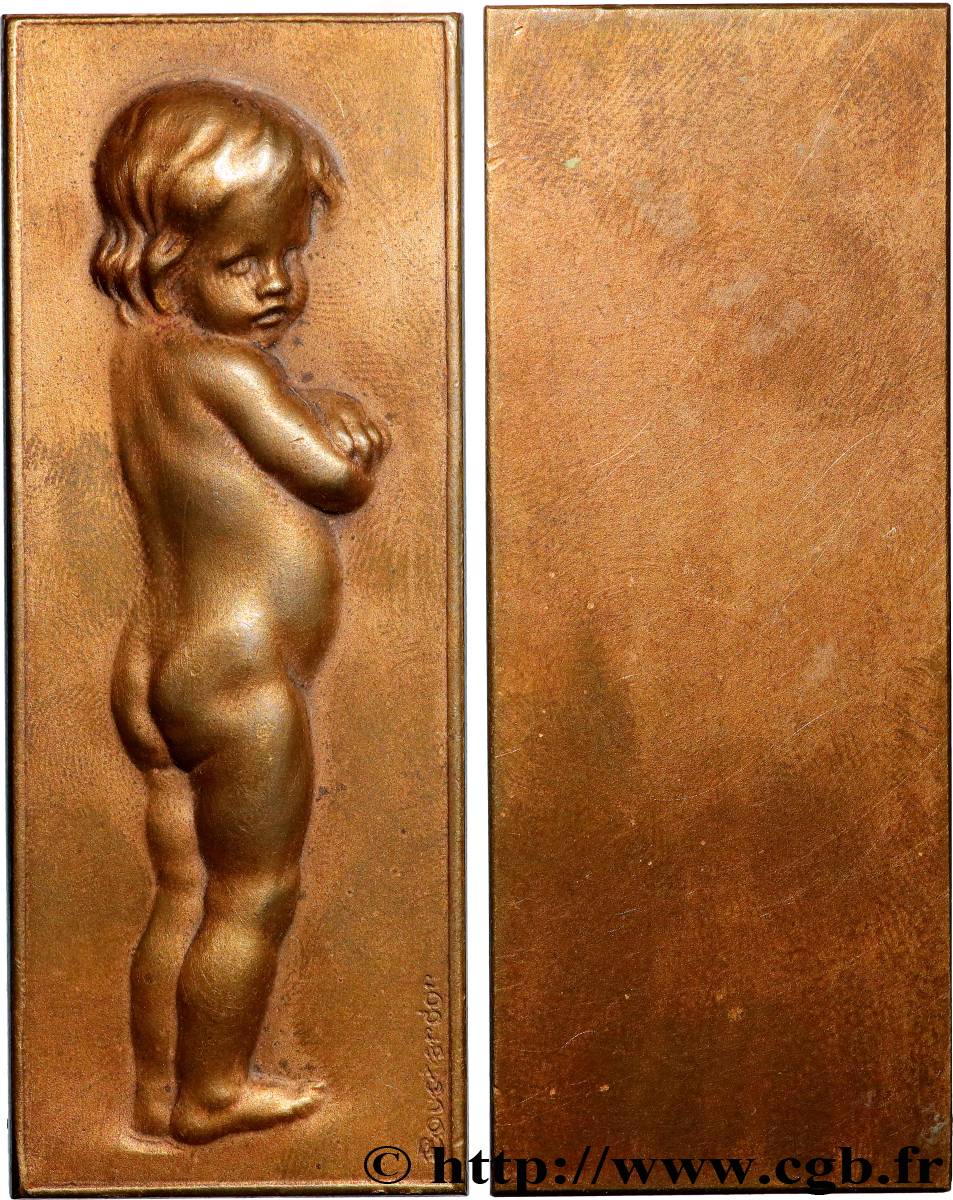 ART, PEINTURE ET SCULPTURE Plaquette, Enfant par Bouchardon TTB+