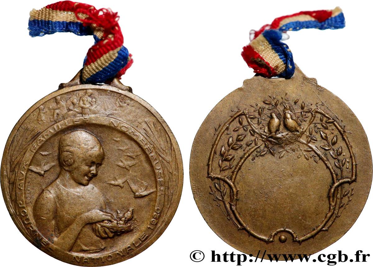 TERCERA REPUBLICA FRANCESA Médaille, Journée nationale des familles nombreuses MBC