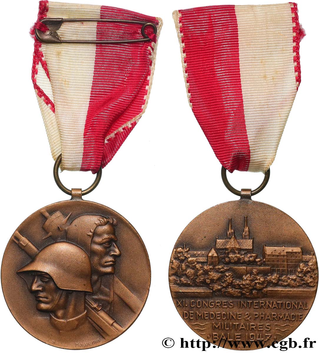SUISSE - CONFÉDÉRATION HELVÉTIQUE - CANTON DE BÂLE Médaille, XIe congrès international de médecine et pharmacie SUP