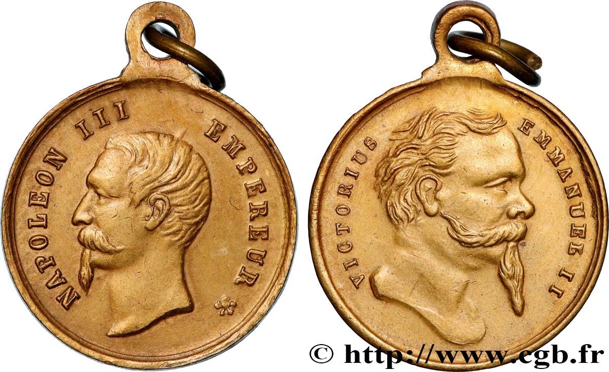 SECOND EMPIRE Médaille, Alliance franco-sarde TTB