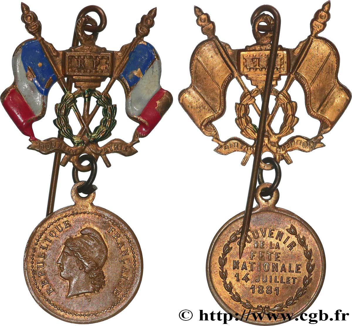 TROISIÈME RÉPUBLIQUE Médaille, Fête nationale TTB