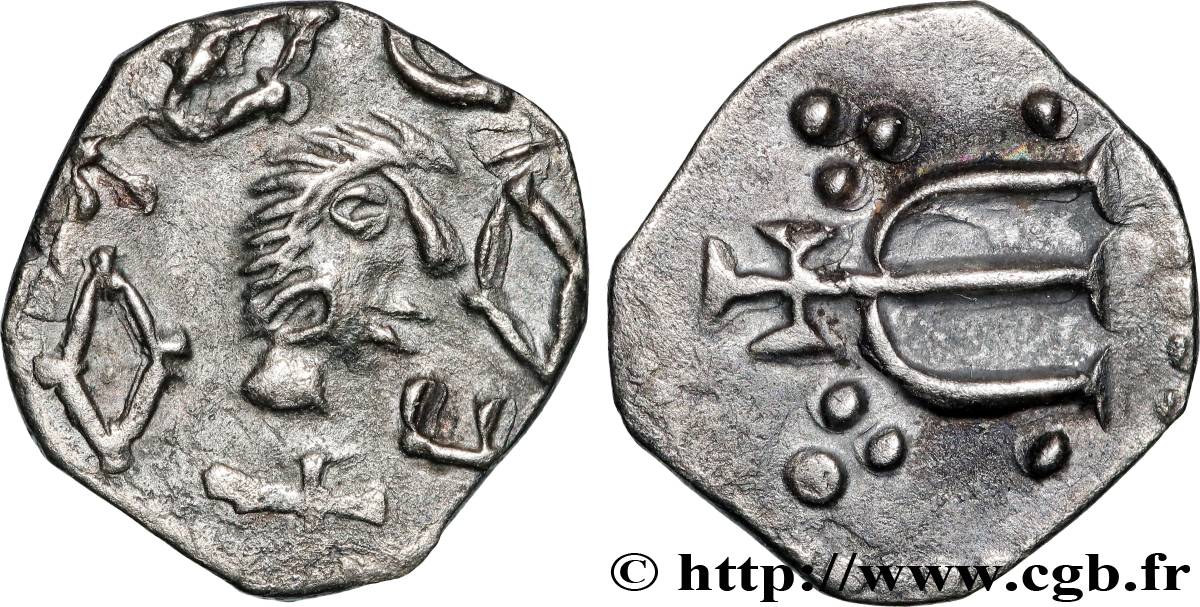 POITOU - METALVS VICVS - MELLE (Deux-Sèvres) Denier à l’M croisetée TTB/TTB+