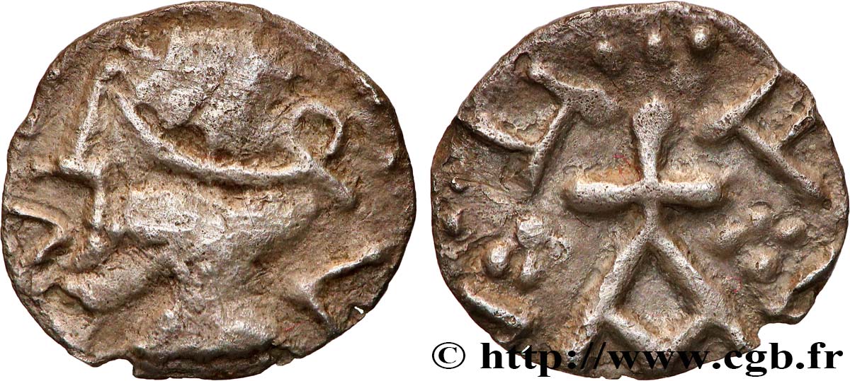 MEROVINGIAN COINS - indeterminate MINT Denier XF/AU