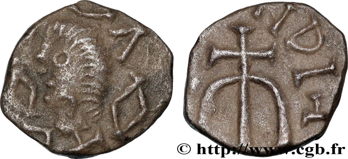 POITOU - METALVS VICVS - MELLE (Deux-Sèvres) Denier à l’E croiseté et aux pseudo-légendes TTB+