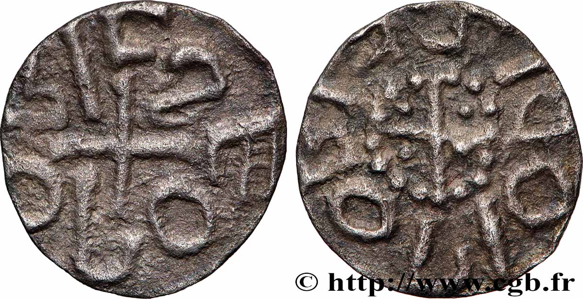 MEROVINGIAN COINS Denier AU/XF