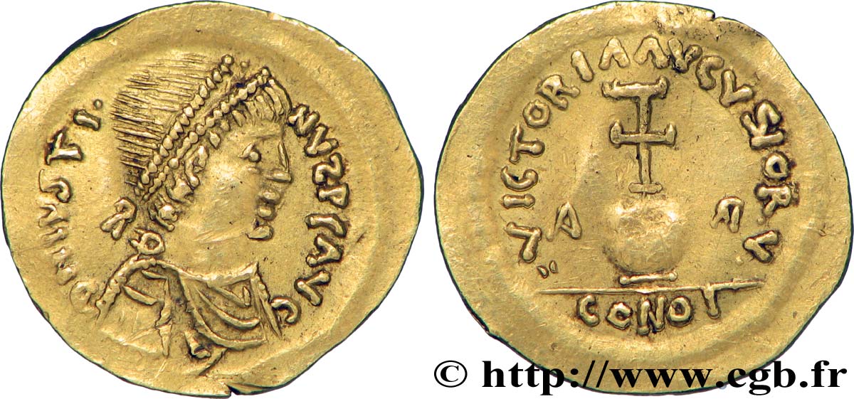 MEROVINGIAN COINAGE - ARLES (ARELATVM) Triens A-R imité de Justin II AU/AU