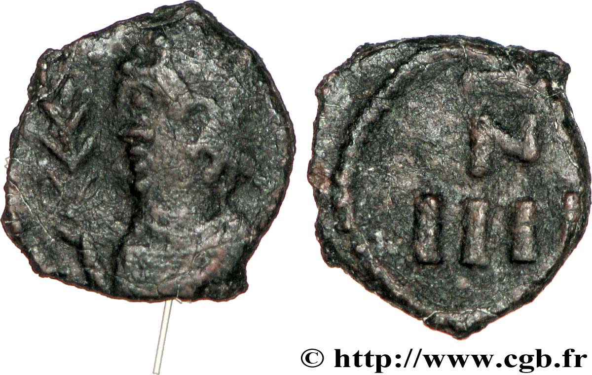 AFRIQUE - VANDALES - Monnayage semi-autonome de Carthage Petit bronze ou 4 nummi (1/1000e de trémissis) TTB+