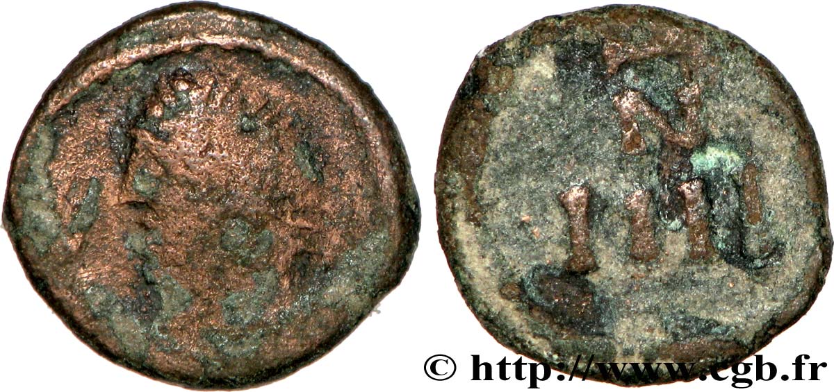 AFRIQUE - VANDALES - Monnayage semi-autonome de Carthage Petit bronze ou 4 nummi (1/1000e de trémissis) TB+